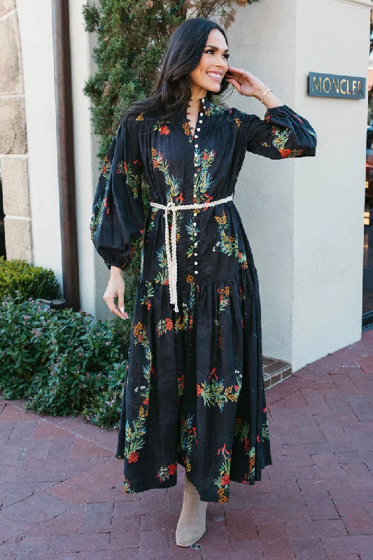 Discount Extravaganza Floral Poplin Tier Maxi Dress