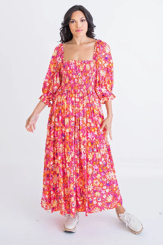 Huge Discounts This Week Floral Abstract Maxi Dress