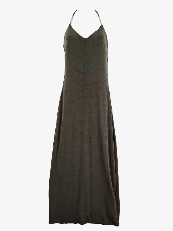 Latest Trends Kookai Khaki Beaded Stretch Maxi Dress Size 10