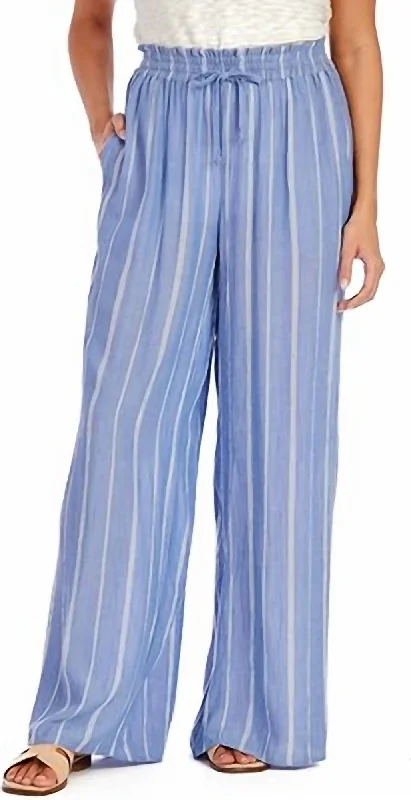 Modern Casual Clothing Emily Smocked Trousers In Blue