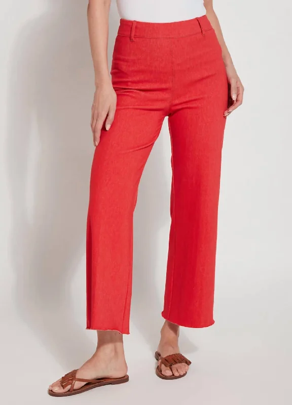 Exclusive Sale Hi Waist No Side Seam Wide Leg Denim Pants In Watermelon