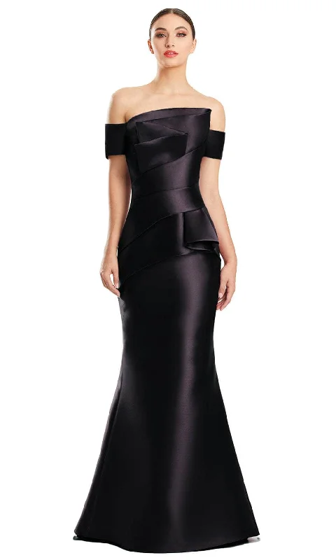 Exclusive Designer Collection Alexander by Daymor 1878F23 - Pleated Off Shoulder Evening Gown