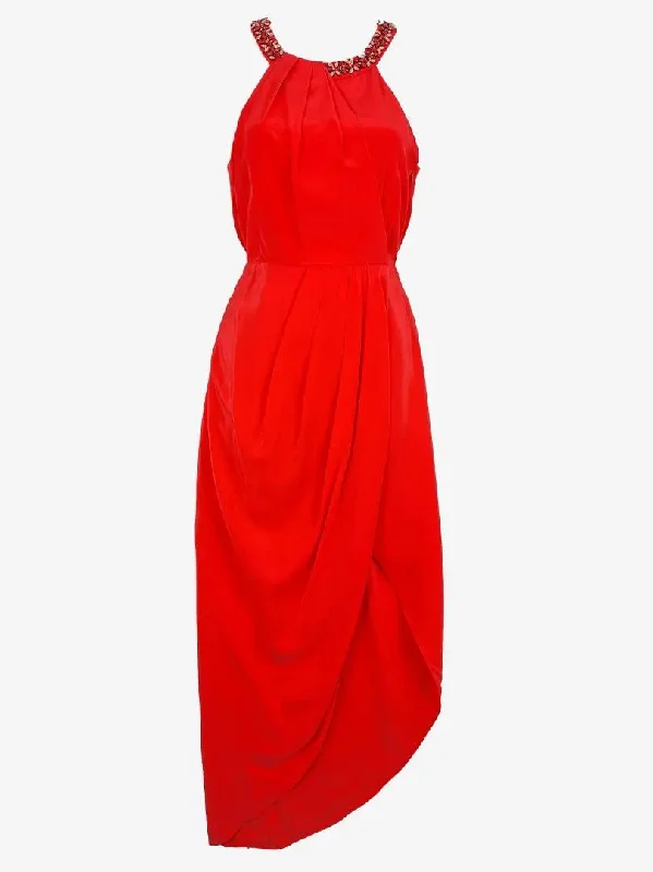 Fashion For Every Occasion Forever New Embellished Bright Coral Maxi Dress Size 6