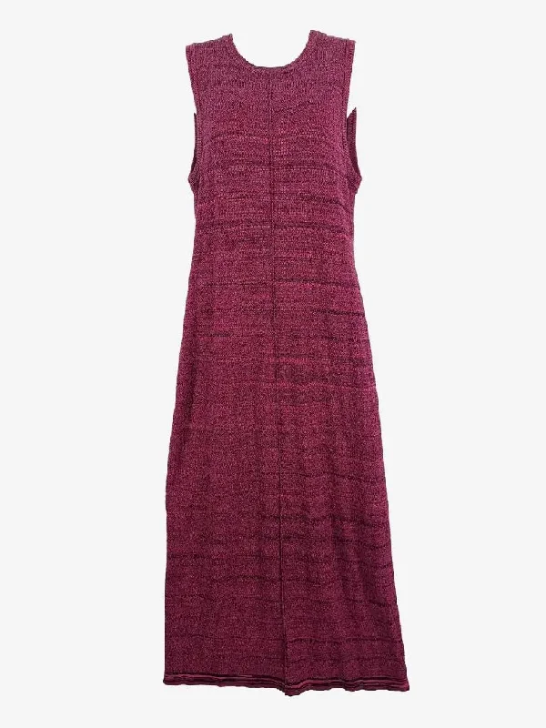 Best Sellers Alpha60 Fuchsia Pin Pleat Knit Maxi Dress Size S