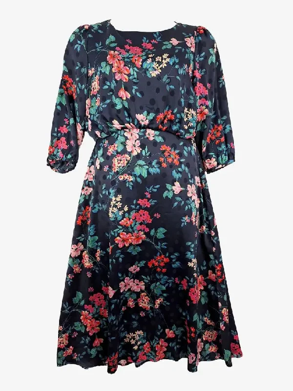 Quick Grab Deals Review Navy Polka Dot Blossom Midi Dress Size 14