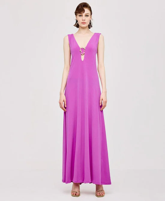 Women's Clothing Online Access Fashion Violet Maxi Dress With Open Back