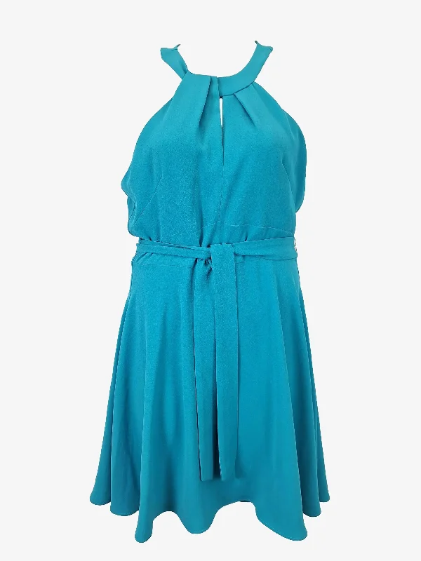 Fresh Styles, Fresh Deals Cue Aqua Keyhole Belted Midi Dress Size 12