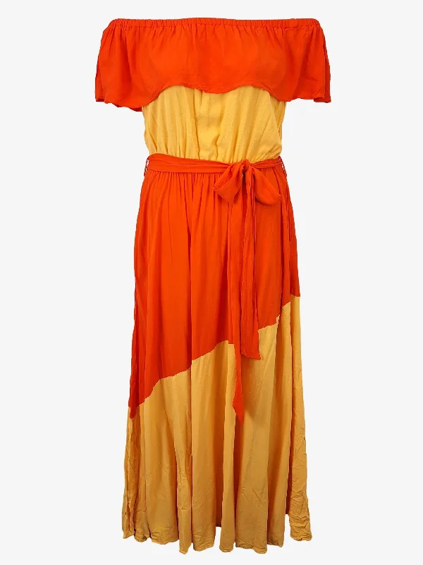 Exclusive Discount City Chic Off The Shoulder Sunset Tiered Maxi Dress Size 14