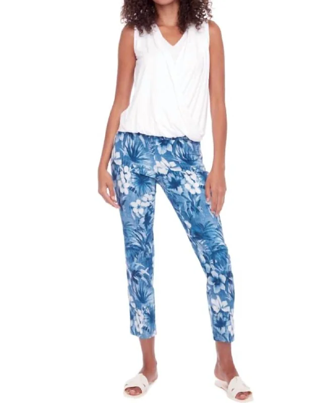 Trend Alert Back-Slit Techno Ankle Pant In Ohana Print