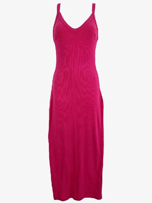 Chic Outfits Kookai Barbie Pink Ribbed Maxi Dress Size 8