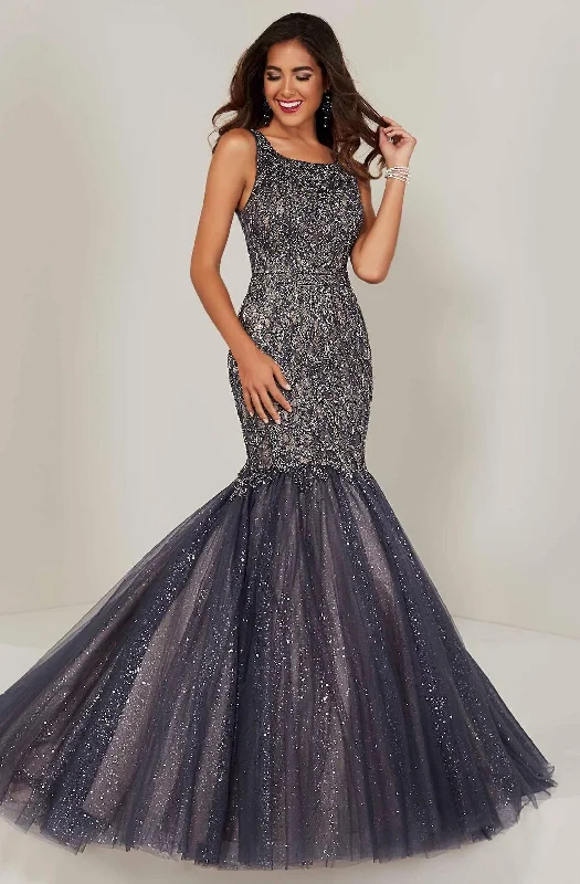 The Epitome Of Modern Women's Fashion Tiffany Designs - 16370 Beaded Cutout Back Glitter Mermaid Gown