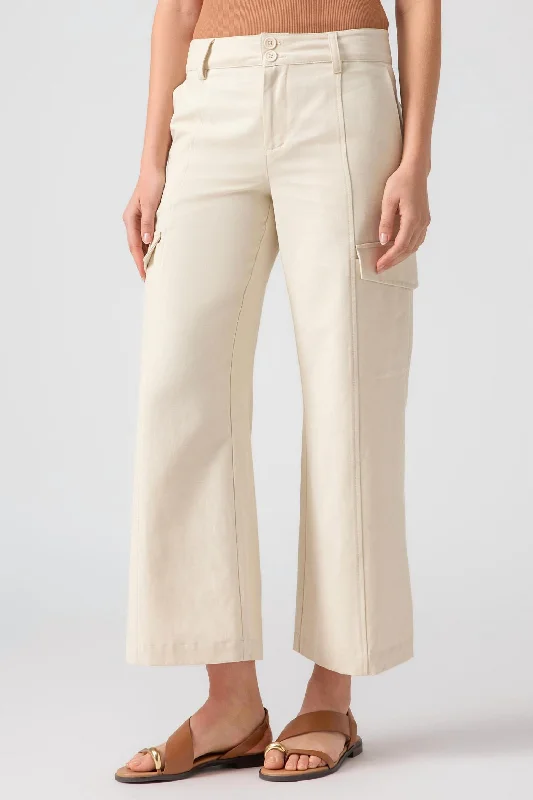 High End Fashion Rebel Wide Leg Standard Rise Crop Pant In Birch