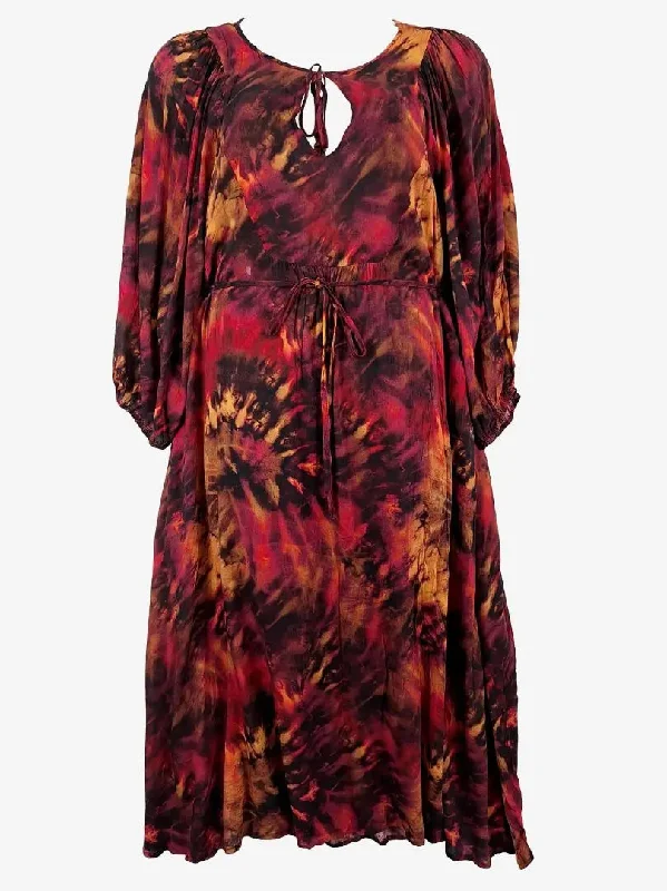 Trendy Women's Wear Auguste Beetroot Tie Dye Breezy Maxi Dress Size 16