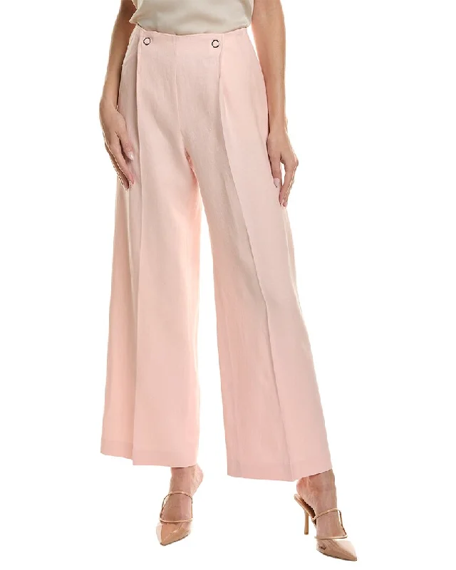 Stylish Savings Hugo Boss womens  Tapito Linen-Blend Pant, 6P, Pink