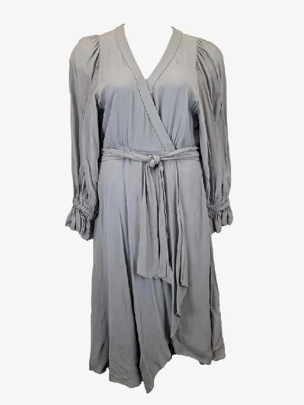 Limited Time Flash Sale Ginger & Smart Elegant Chiffon Wrap Midi Dress Size 14