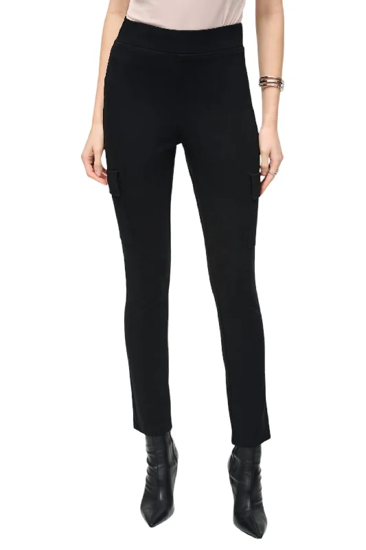 Everyday Fashion Slim Fit Full Length Pant With Pockets In Black