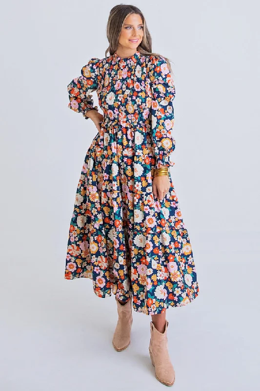 Unbeatable Deals London Floral Smock Maxi Dress