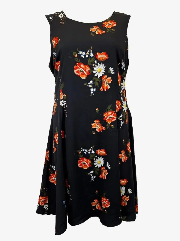 Crazy Discounts, Hurry Up Basque Round Neck Blossom Tea Midi Dress Size 16