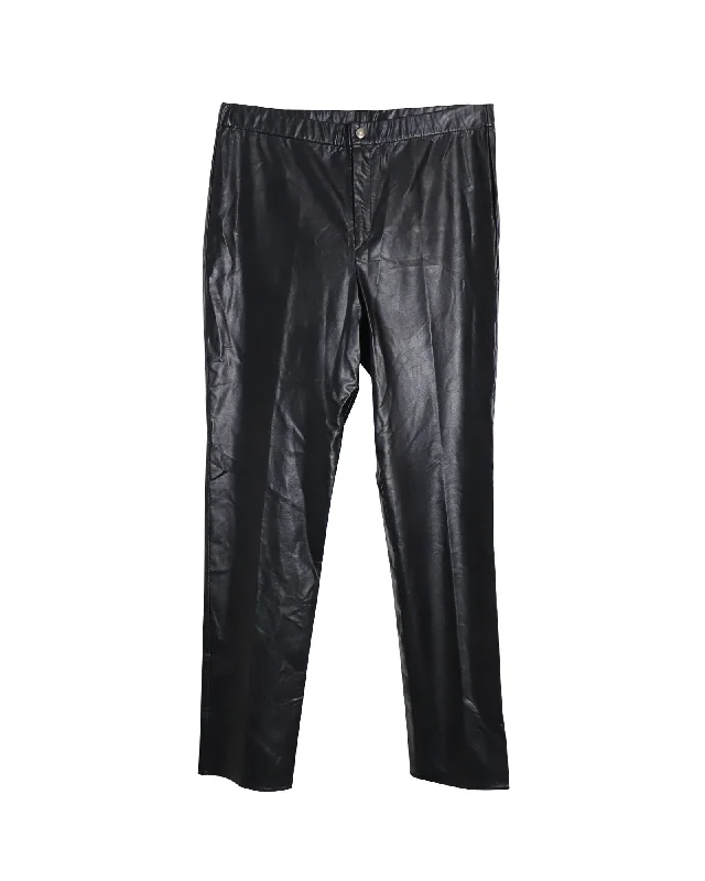 Luxury Fashion Isabel Marant Etoile Slim Fit Trousers in Black Faux Leather