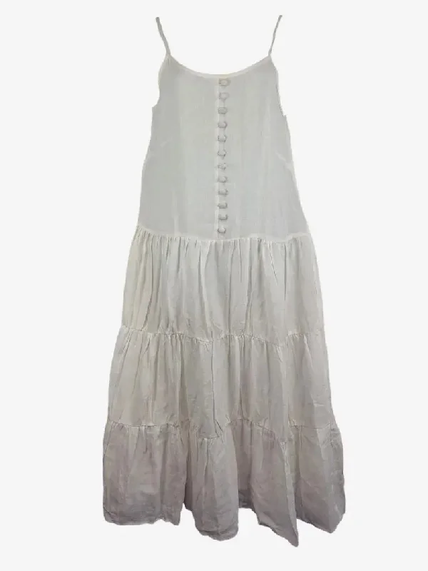 Women's Urban Fashion Zephyr Linen Summer Tiered Maxi Dress Size L