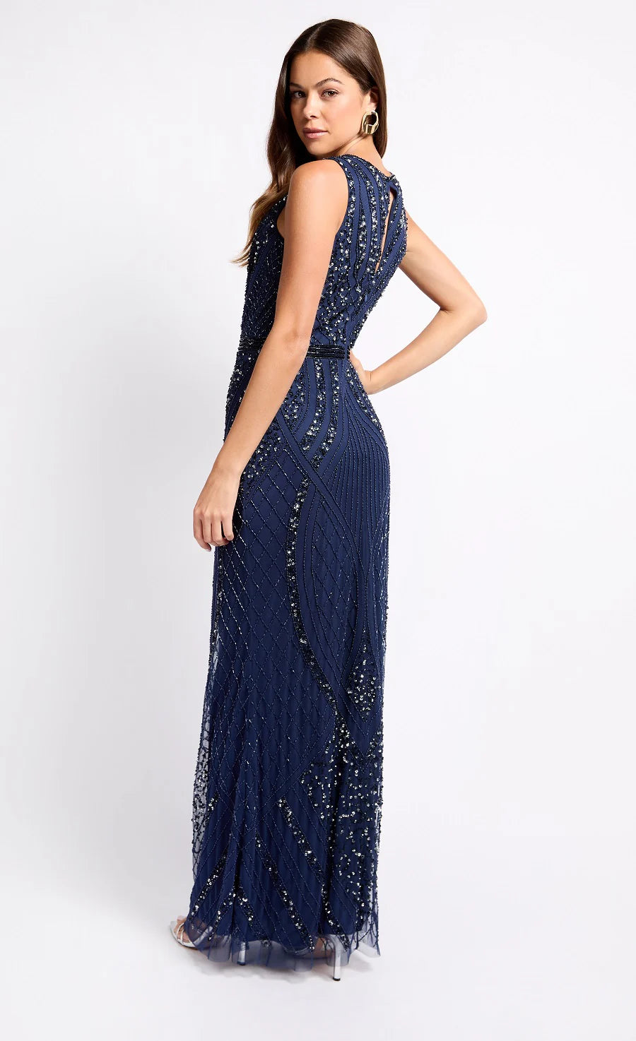 Best Online Clothing Boutiques Kim Embellished Deco Maxi Dress (Navy)