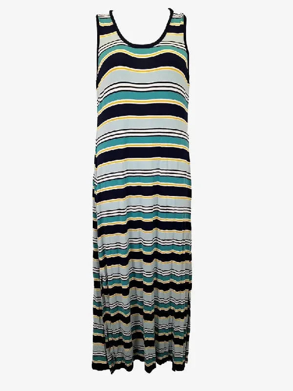 Casual Chic Clothing Max Studio Essential Multi Stripe Tank Maxi Dress Size L