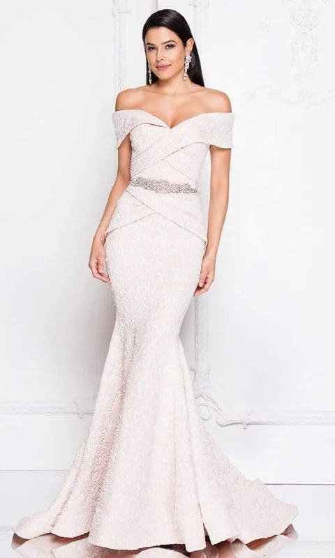 Trendy New Clothes Terani Couture - 1812M6657 Off-Shoulder Brocade Mother of the Groom Gown