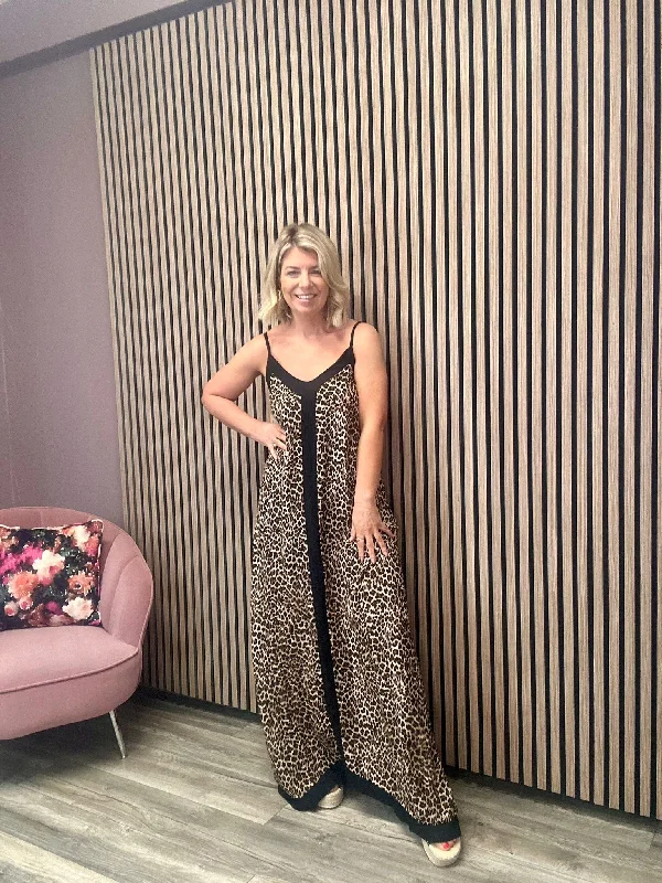 Affordable Online Boutiques Gina V-Neck Maxi Dress (Leopard Print)