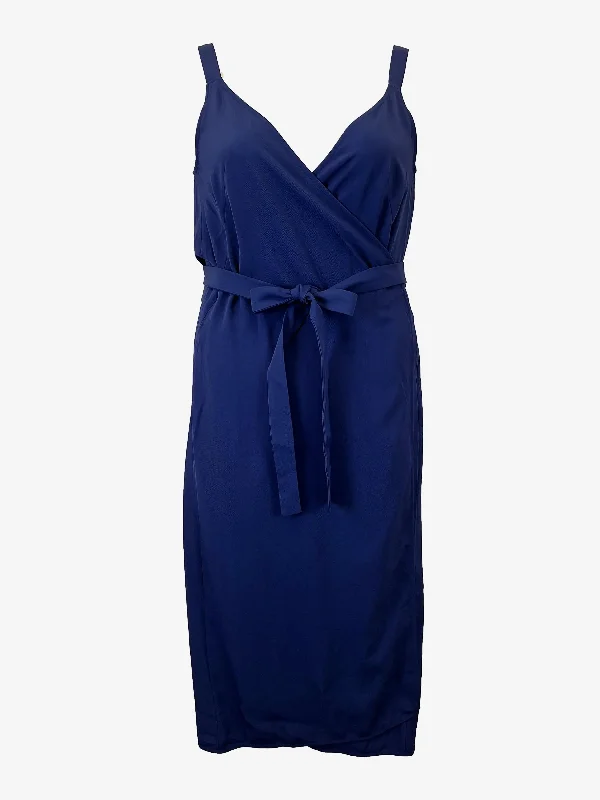 Trendy And Individual Women's Fashion Everlane Elegant Wrap Style Cocktail Midi Dress Size 8