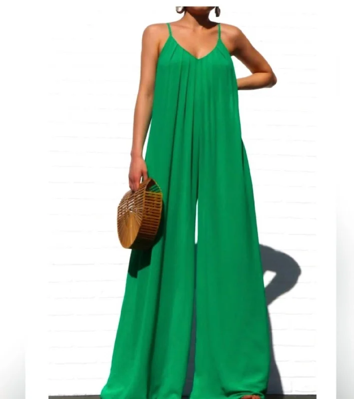 Flash Sale Clothing Loose Fit Woven Jumpsuit In Green