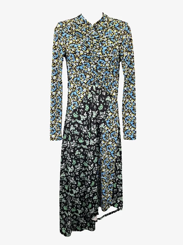 Comfort Centric Apparel River Island Graceful Cinched Meadow Midi Dress Size 8