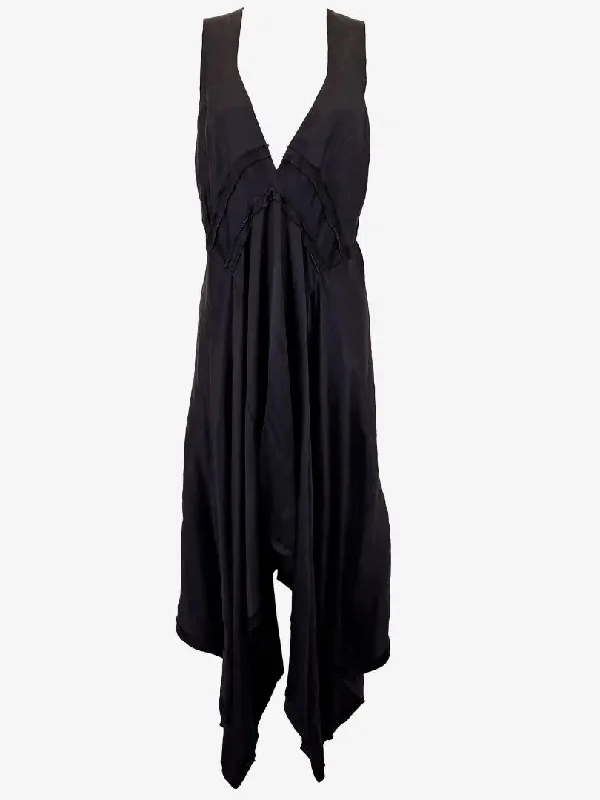 Bold Fashion Kitx Edgy Raw Hem Asymmetric Linen Maxi Dress Size 8