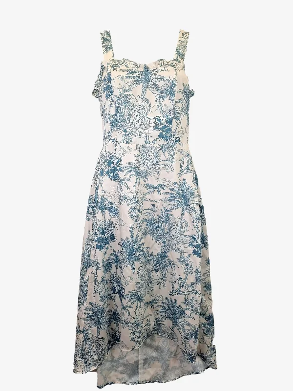 Elegant Simplicity Wardrobe Piper Feminine Frilled Island Midi Dress Size 8