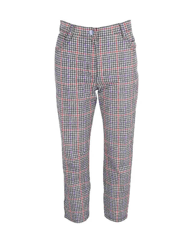 Women Apparel Prada Houndstooth Check Trousers in Multicolor Cotton