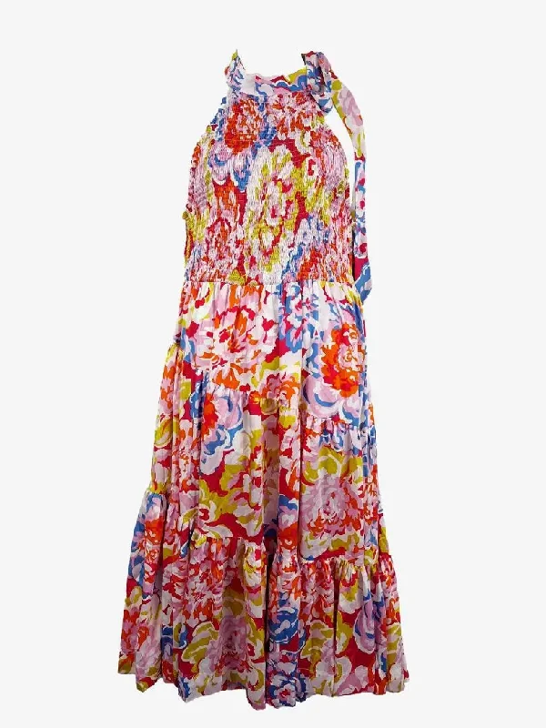 Trend Alert Bohemian Traders Spring Bloom Shirred Party Maxi Dress Size XL