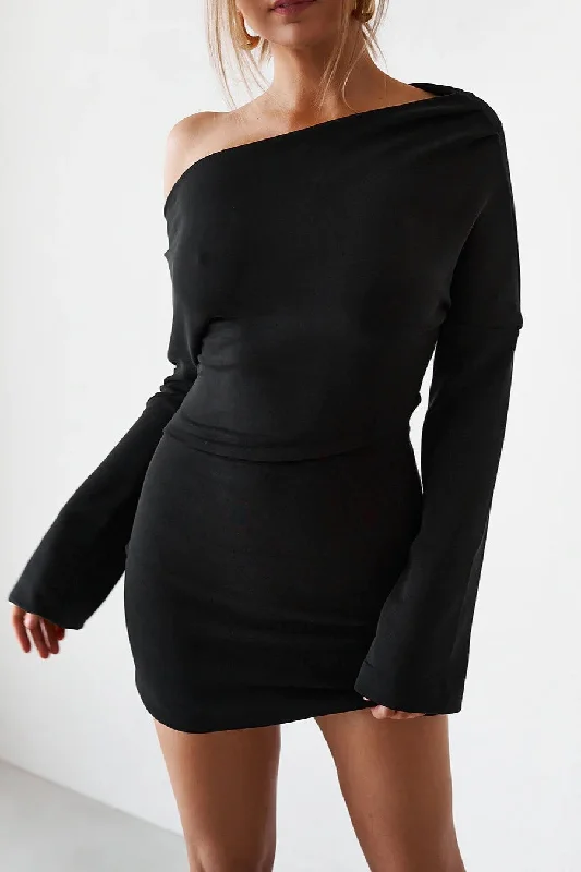 Clothes For Sale Cupro Mini Dress - Black