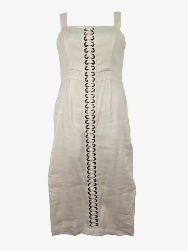 Premium Style Sass & Bide Edgy Ivory Lace Up Maxi Dress Size 12