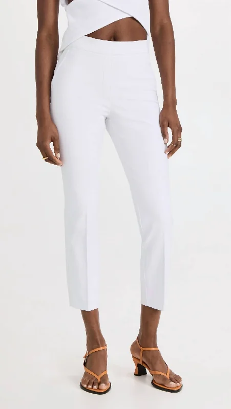 Casual Wear On-The-Go Ankle Slim Straight Pant In Classic White