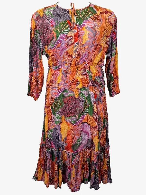 Fashion Sale Gorman Lightweight Crinkle Tropical Midi Dress Size 10