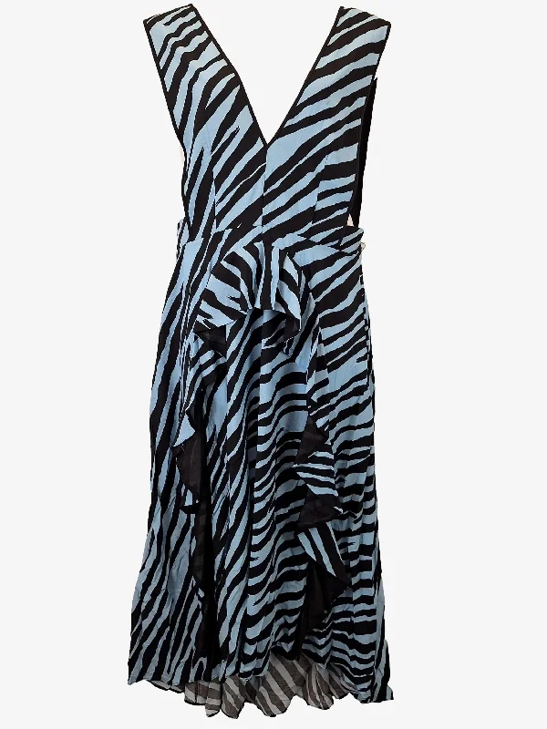 End of Season Sale City Chic Pinafore Striped Frill Maxi Dress Size 22