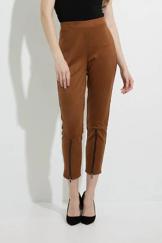 Women's Clothing Online Faux Suede Pant In Brown