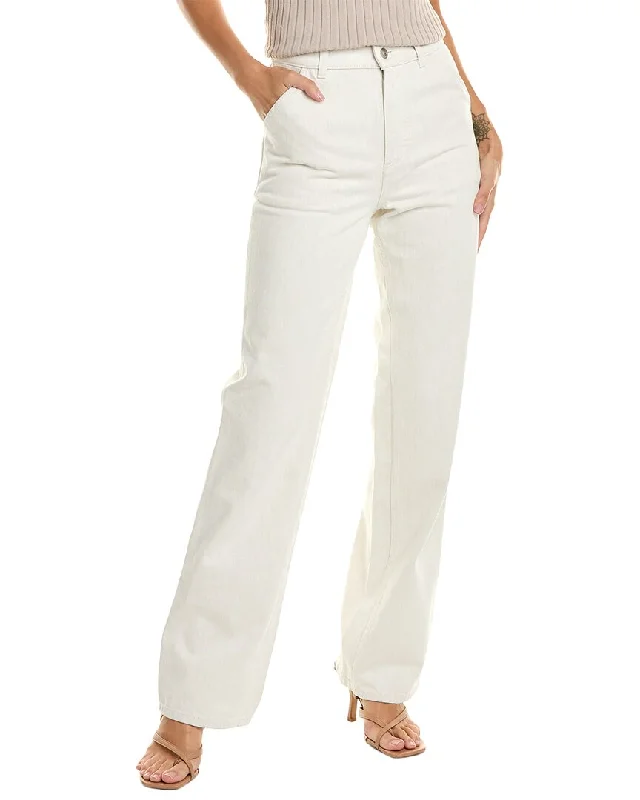 Glamorous Evening Wear Loro Piana Releigh High-Rise White Straight Leg Jean