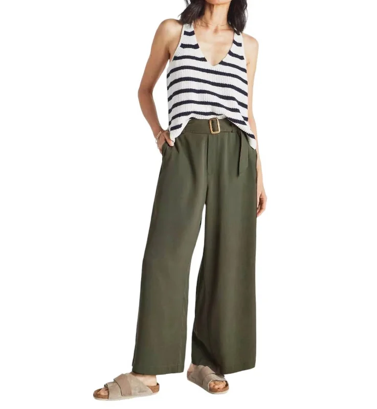 Trendy Fashion For Women Bennett Wide Leg Trouser In Olive