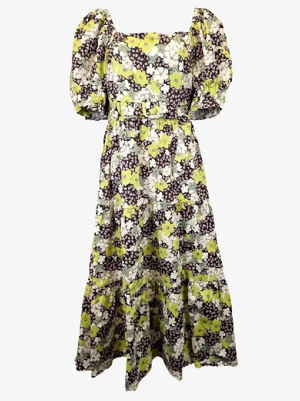 Versatile Outfits Ted Baker Sage Bloom Puff Sleeve Maxi Dress Size 12