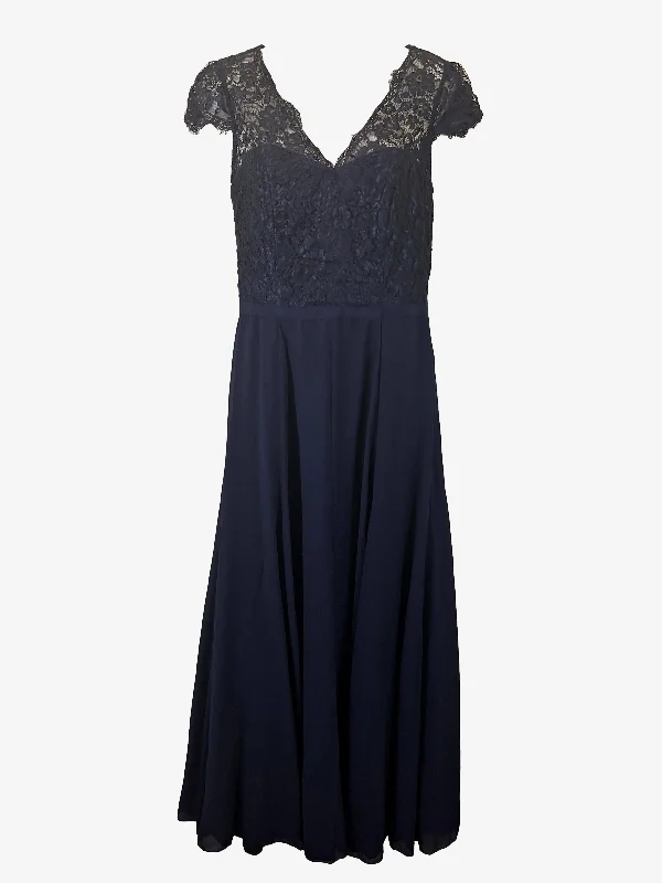 Women Online Clothing Boutiques Review Elegant Lace Evening Maxi Dress Size 10