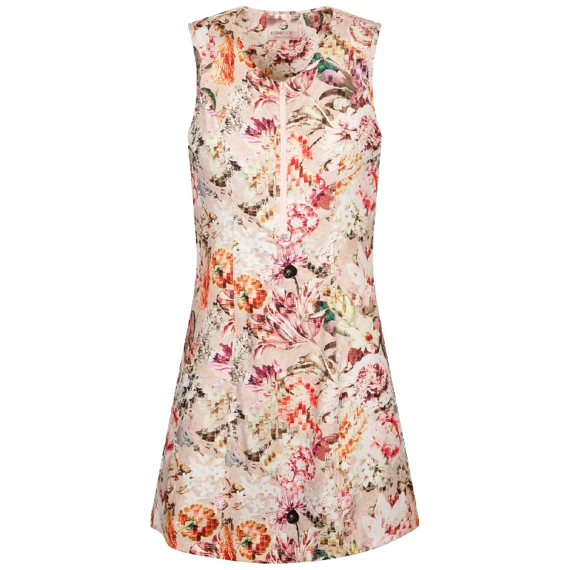 Additional Time-Limited Offers Womens Built-In Body Suit Print Dress Mosaic Floral - SS24