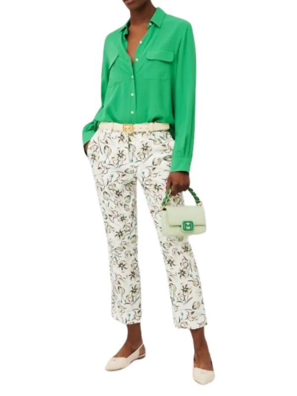 Sale Clearance Pineta Pant In Green Flower