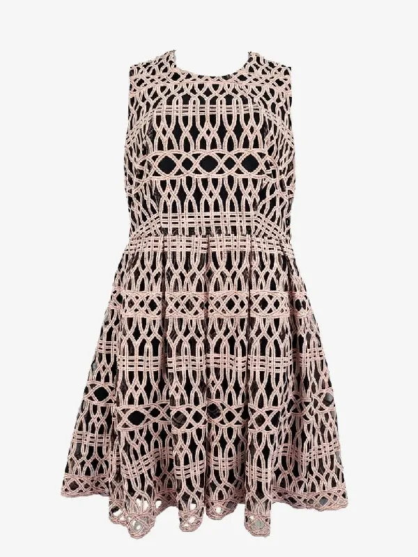 Exclusive Sale Alannah Hill Embroidery Tailored Pleated Midi Dress Size 16