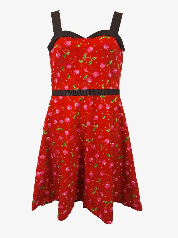 Limited Stock, Big Sale Maiocchi Retro Cherry Bomb Midi Dress Size 14