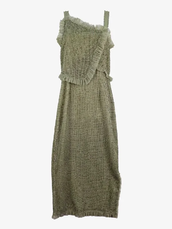 Comfortable Loungewear for Women Intropia Sage Draped Asymmetrical Cocktail Midi Dress Size 8